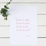 Love Is Old, Love Is New Lyric Print, thumbnail 4 of 7