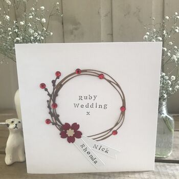 Personalised Ruby Wedding Circle Card, 7 of 8