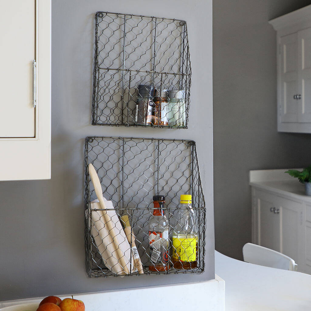 Two Kitchen Wall Storage Baskets By Dibor
