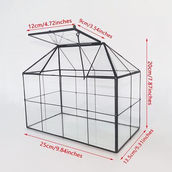 Black Glass Geometric House Plant Terrarium, 6 of 6