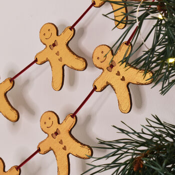 Ginger Bread Man Christmas Garland Decoration, 2 of 3