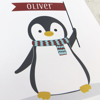 Cute Christmas Penguin Personalised Xmas Card, 2 of 2