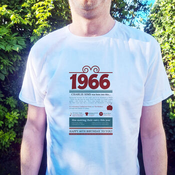 Personalised 60th Birthday Gift 1966 T Shirt, 7 of 7