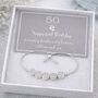 50th Birthday Drawstring Heart Bracelet, thumbnail 1 of 7