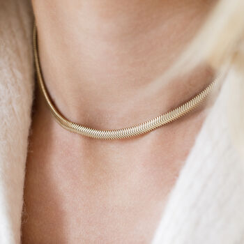 Maxi Gold Plated Snake Chain Necklace, 2 of 8