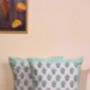 Teal Floral Motif Cushion Cover Set Of Two, thumbnail 1 of 2