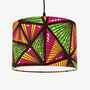 Pink And Green Geometric Triangles African Lampshade, thumbnail 2 of 9