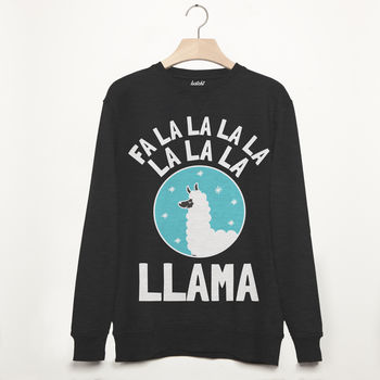 Fa La La Llama Men's Festive Christmas Sweatshirt, 3 of 3