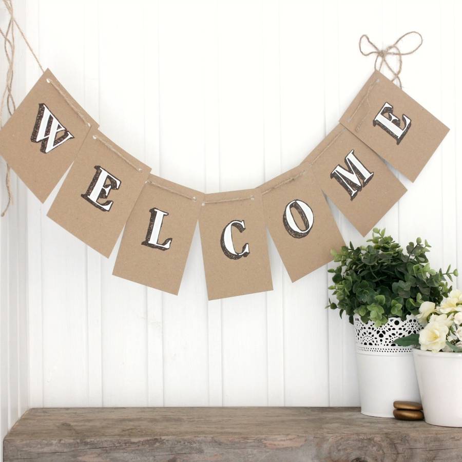 Welcome Bunting, Handpainted Welcome Home Decoration, 1 of 4