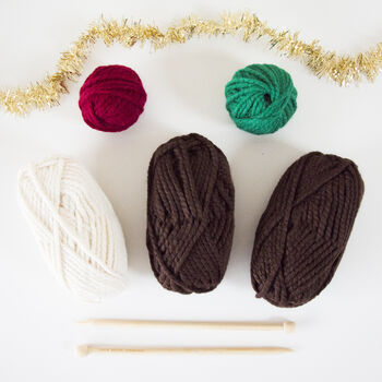 Giant Christmas Pudding And Sprout Knitting Kits, 2 of 6