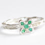 Sterling Silver Kiss Ring With Emeralds, thumbnail 1 of 3