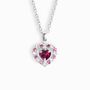 Red Heart Rhodolite Garnet Pendant Necklace In Silver And Gold, thumbnail 2 of 12