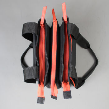 Black Leather Zip Tote Bag With Orange Zips, 7 of 9