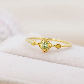 Vintage Inspired Natural Peridot And Opal Ring, 2 of 11