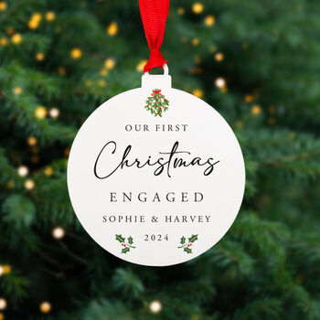 Personalised Engaged Christmas Tree Decoration Gift, 4 of 5