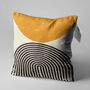 Abstract Ecru Pillow Cover With Orange Black Pattern, thumbnail 3 of 7