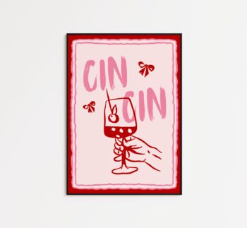 Cin Cin Wall Art Print Happy Hour Kitchen Disco, 2 of 8