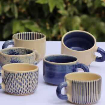 Handmade Vivid Blue Ceramic Mug, 3 of 4