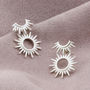 Sterling Silver Sun Earrings With Jacket, thumbnail 3 of 4