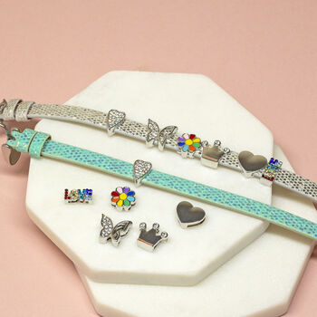 Buckle Belt Bracelet With Slide On Charms, 5 of 8