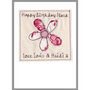 Personalised Blue Flower Birthday Card For Her, thumbnail 4 of 12