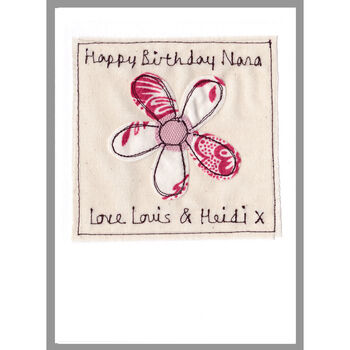 Personalised Blue Flower Birthday Card For Her, 4 of 12