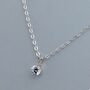 Sterling Silver Necklace With 5mm Cubic Zirconia Pendant, thumbnail 1 of 2