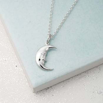 Children's Sterling Silver Moon Necklace, 2 of 5