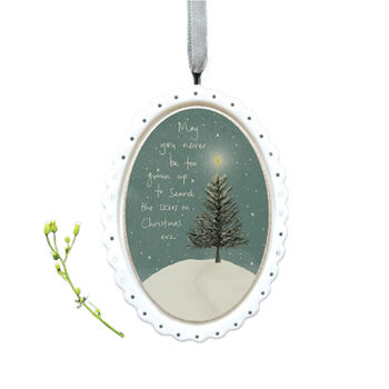 Elegant Hanging Porcelain Christmas Tree Decoration, 4 of 4