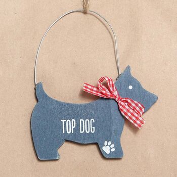 Personalised Top Dog Bag With Wooden Dog Decoration, 2 of 2