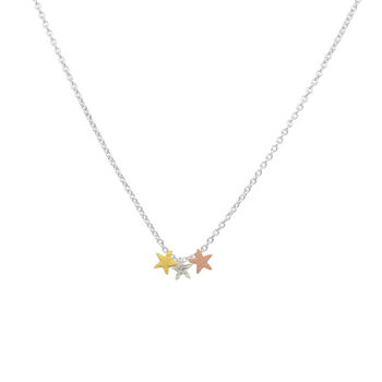 Star Trio Necklace With Gold Chain/Silver Chain, 4 of 6
