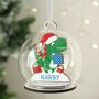 Personalised Wooden Dinosaur Glass Bauble, thumbnail 3 of 3