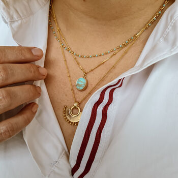 Turquoise Gemstone Layering Necklace Set, 4 of 5