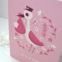 'It's A Girl' Illustrated Stork New Baby Card, thumbnail 2 of 3