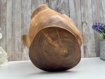 21cm Hand Carved Teak Root Star Bowl Wood Serving Dish, 9 of 12