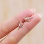 Sterling Silver Crystal Robin Bird Stud Earrings, thumbnail 1 of 12