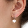 18ct Gold Vermeil Or Silver Huggie Hoop Heart Earrings, thumbnail 2 of 8