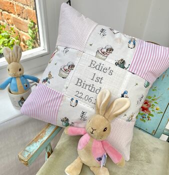 Peter Rabbit© 1st Birthday Cushion, 2 of 10