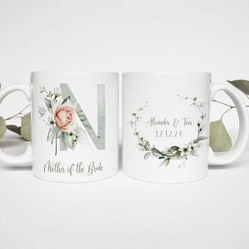 Wedding Gift Mugs With Floral Monograms, 7 of 7