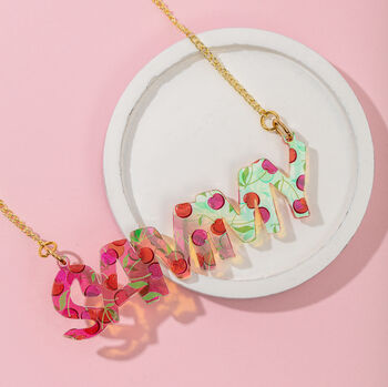 Personalised Iridescent Cherry Name Necklace, 2 of 5