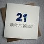 Personalised Happy 21st Glitter Milestone Birthday Card, thumbnail 5 of 5