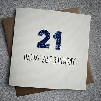 Personalised Happy 21st Glitter Milestone Birthday Card, 5 of 5