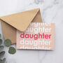 'Daughter' Birthday Card Modern Typography, thumbnail 1 of 2