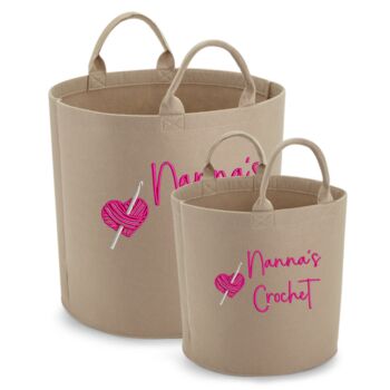 Crochet Storage Bag Personalised With Name And Design, 3 of 4