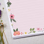 A4 Letter Writing Paper With Pink Floral Border, thumbnail 2 of 4