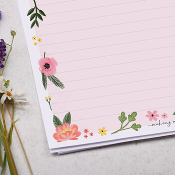 A4 Letter Writing Paper With Pink Floral Border, 2 of 4