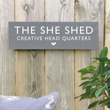 'The She Shed' Wooden Sign, 3 of 3
