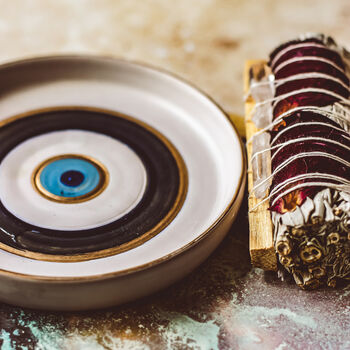Evil Eye Handmade Ceramic Smudge / Incense Plate, 3 of 4