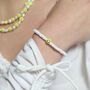 White Smiley Beaded Stacker Bracelet, thumbnail 1 of 5
