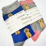 Personalised Christmas Cavapoo Bamboo Socks With Gold Foil Label, thumbnail 2 of 9